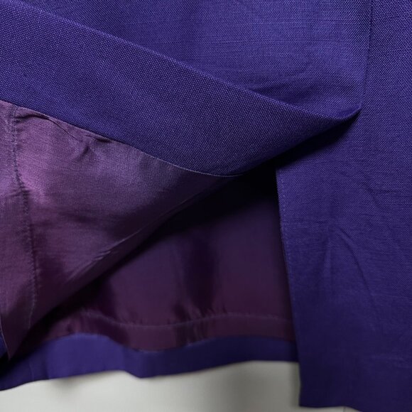 Vintage 1980s Christian Dior Purple Power Suit Women’s Size 16 Blazer Skirt Set - Picture 15 of 16